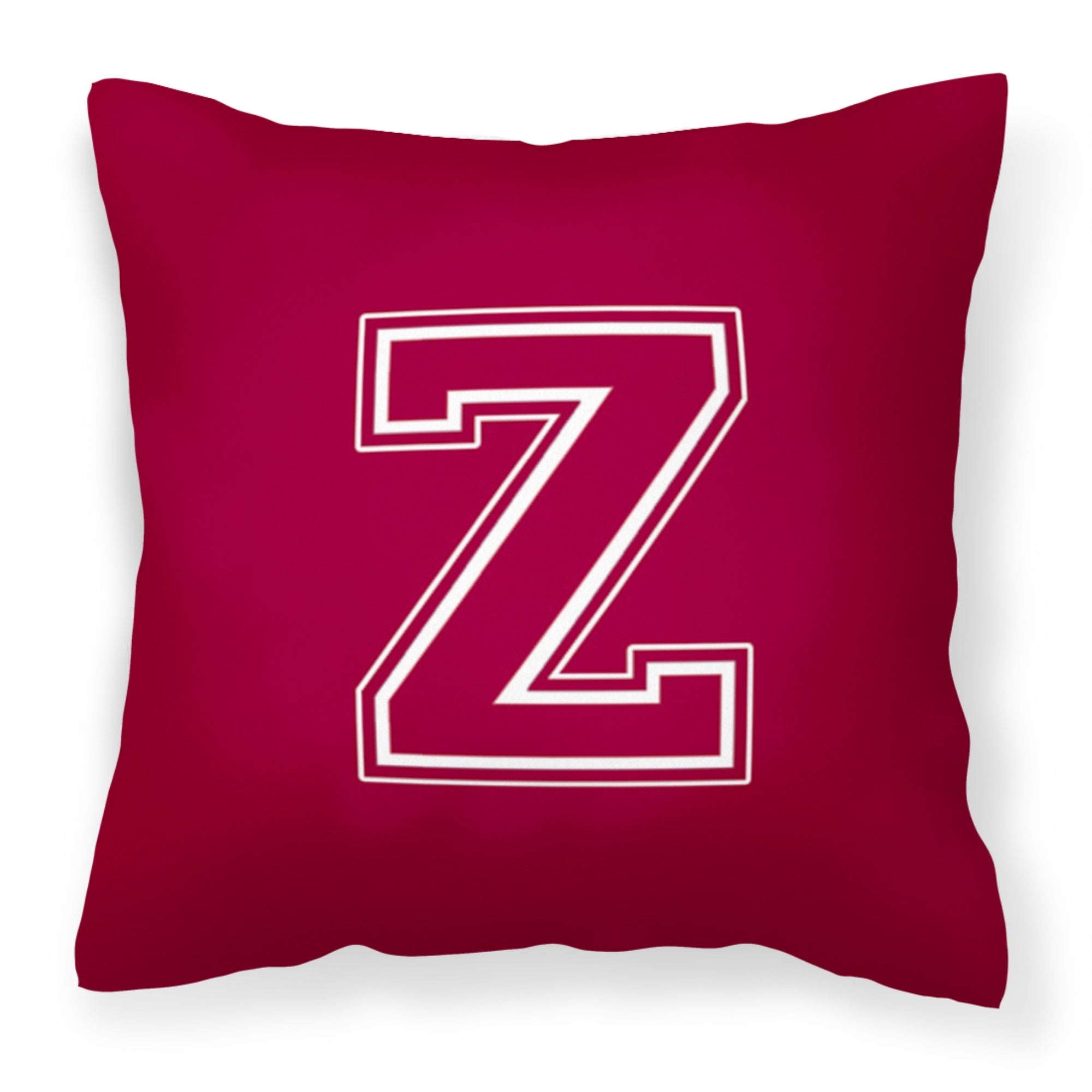Letter Z Initial Monogram - Maroon And White Fabric Decorative Pillow