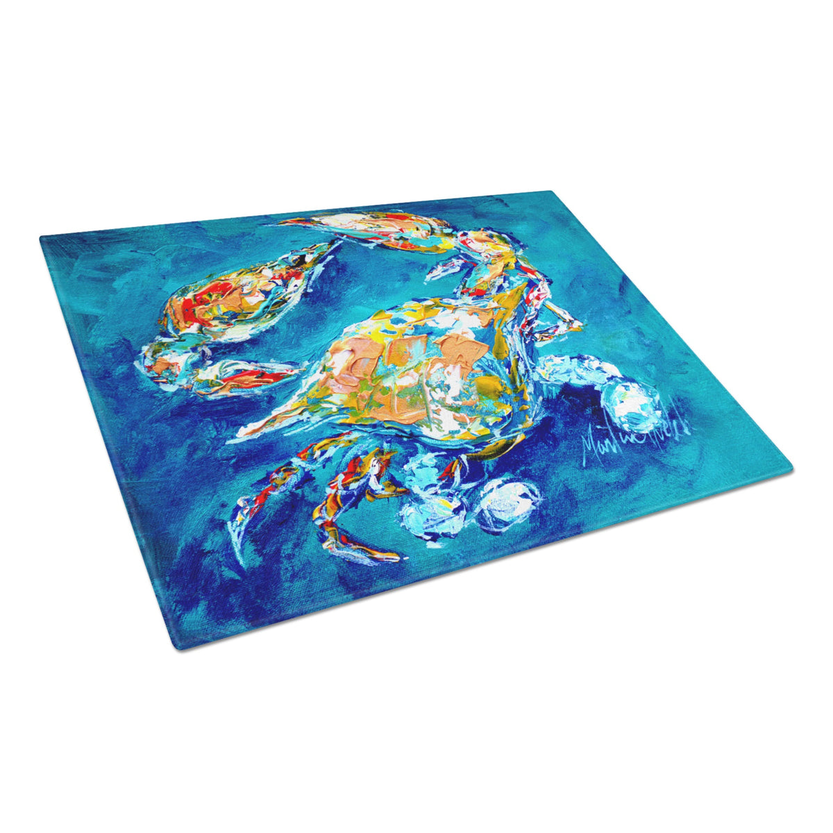 By Chance Crab Glass Cutting Board Large