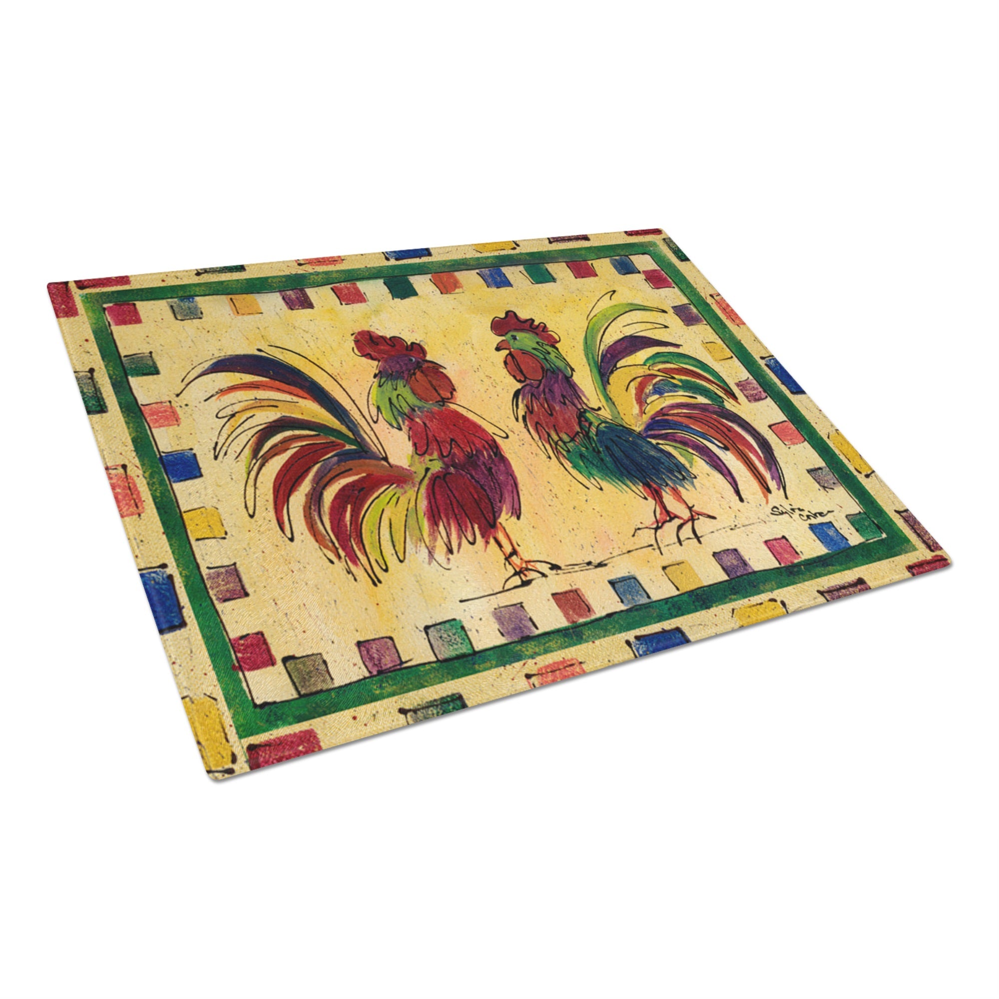 Bird - Rooster Glass Cutting Board Large