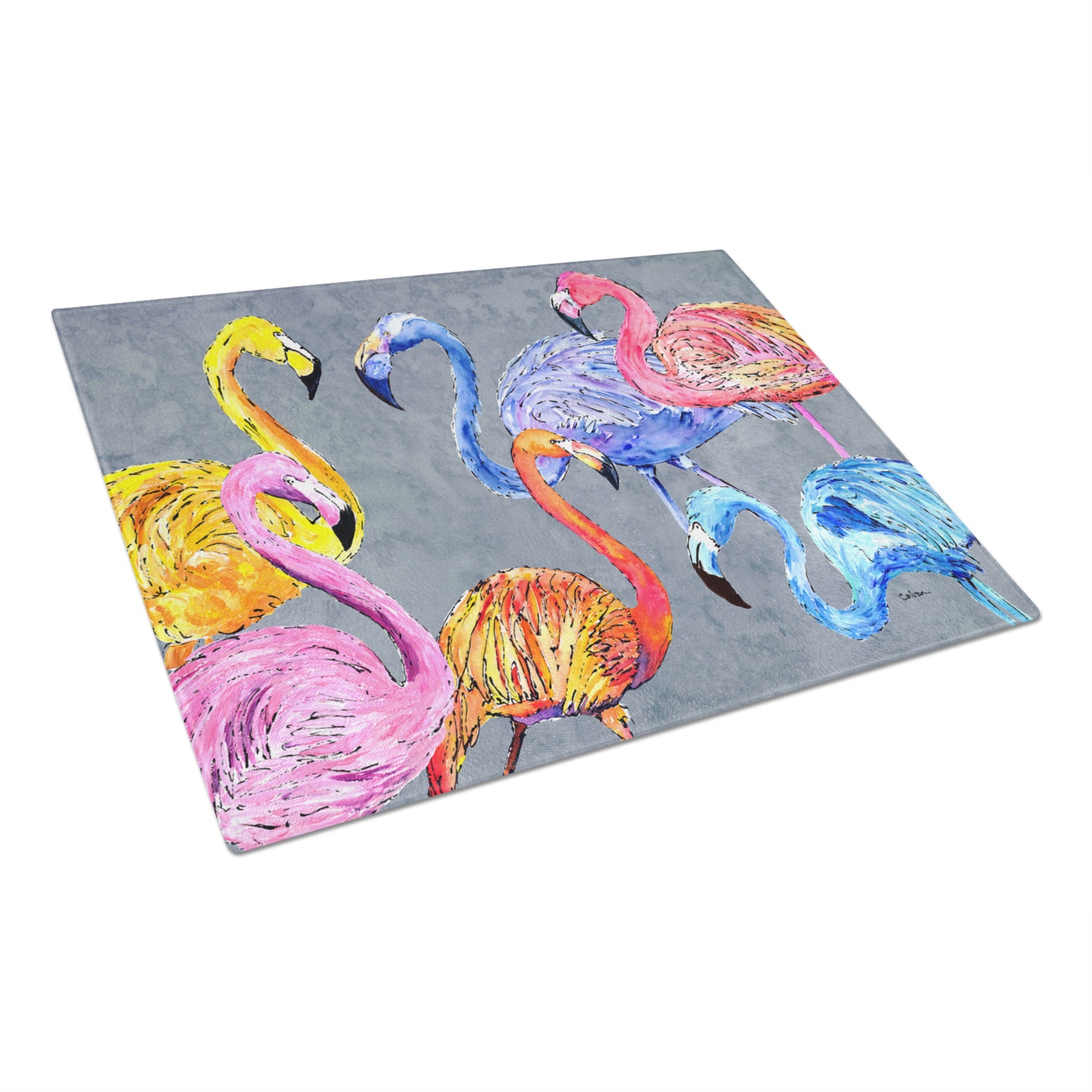 Flamingo Six Senses Glass Cutting Board Large