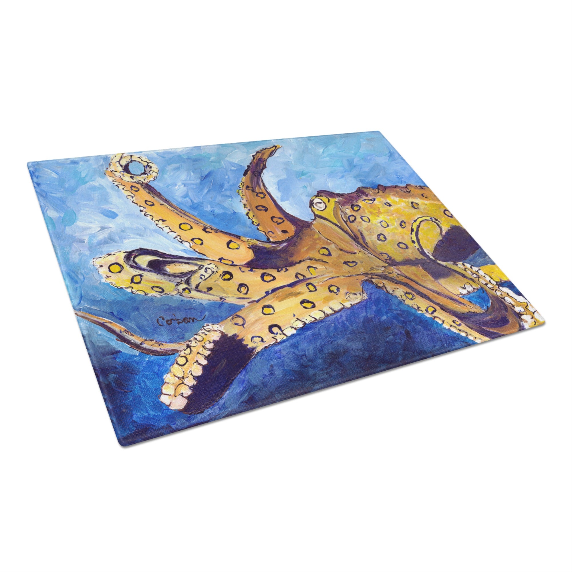 Octopus Glass Cutting Board Large