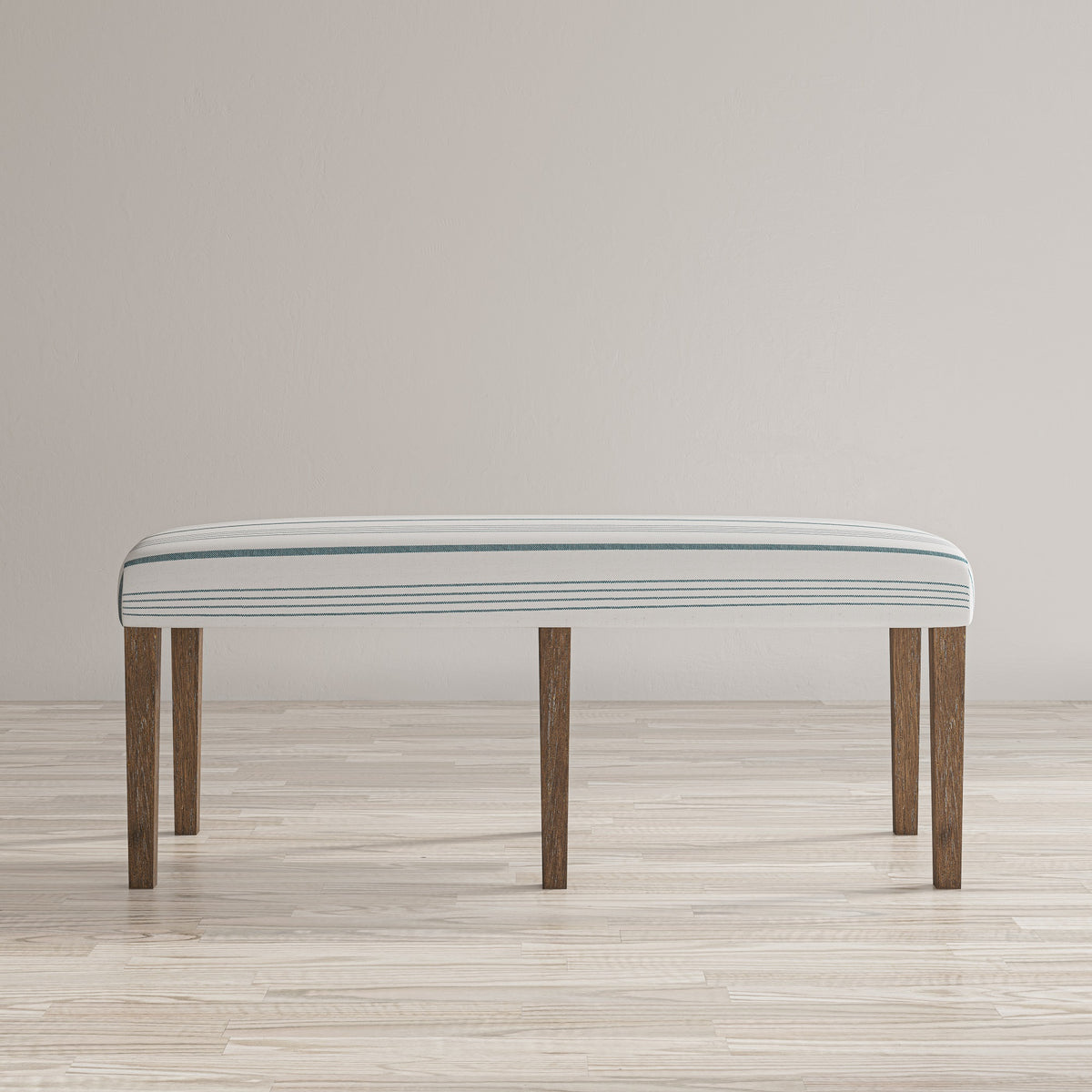 Eastern Tides Coastal Wire-Brushed Wood 46' Upholstered Dining Bench
