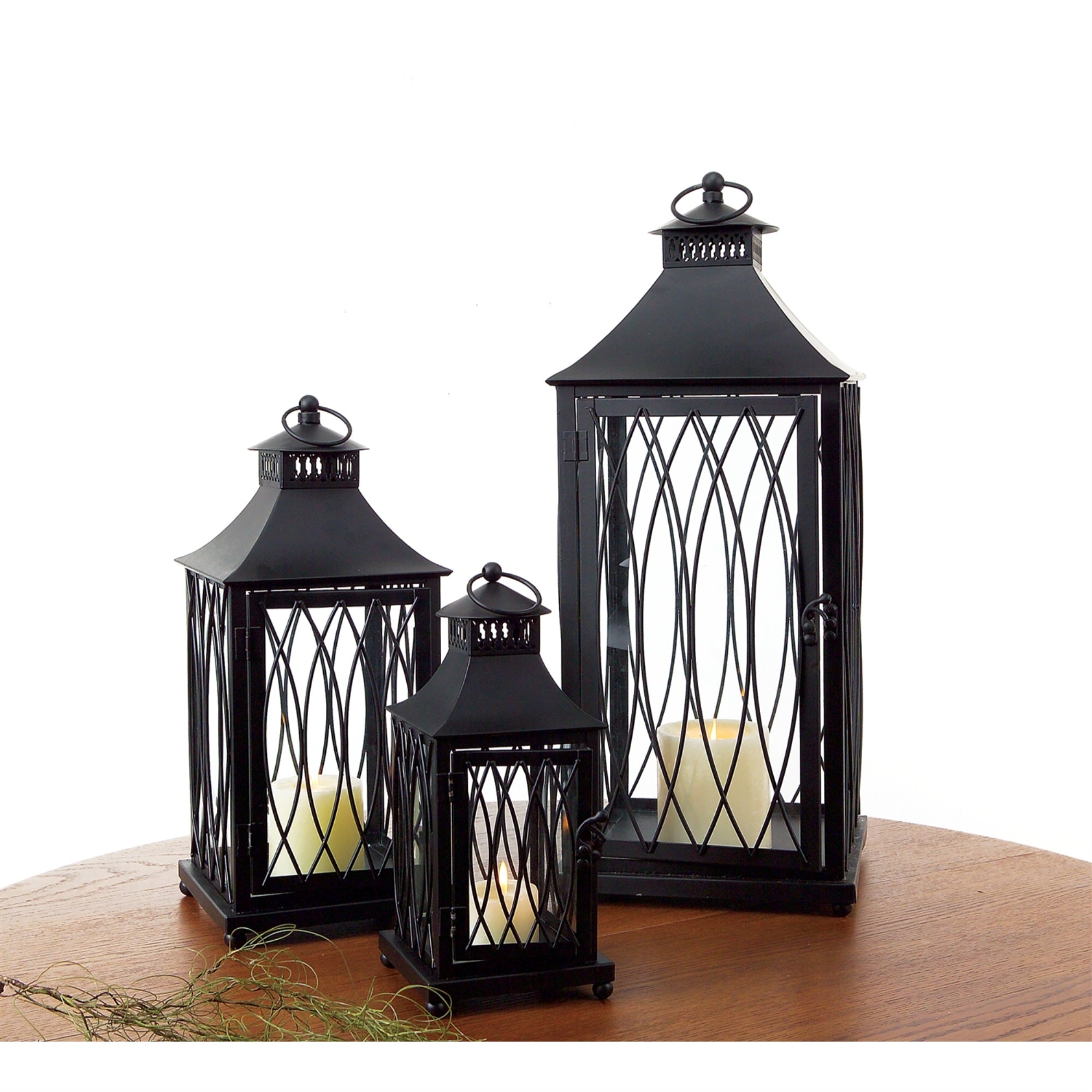 Lantern (Set Of 3) 11.5'H,16'H,24'H Metal/Glass