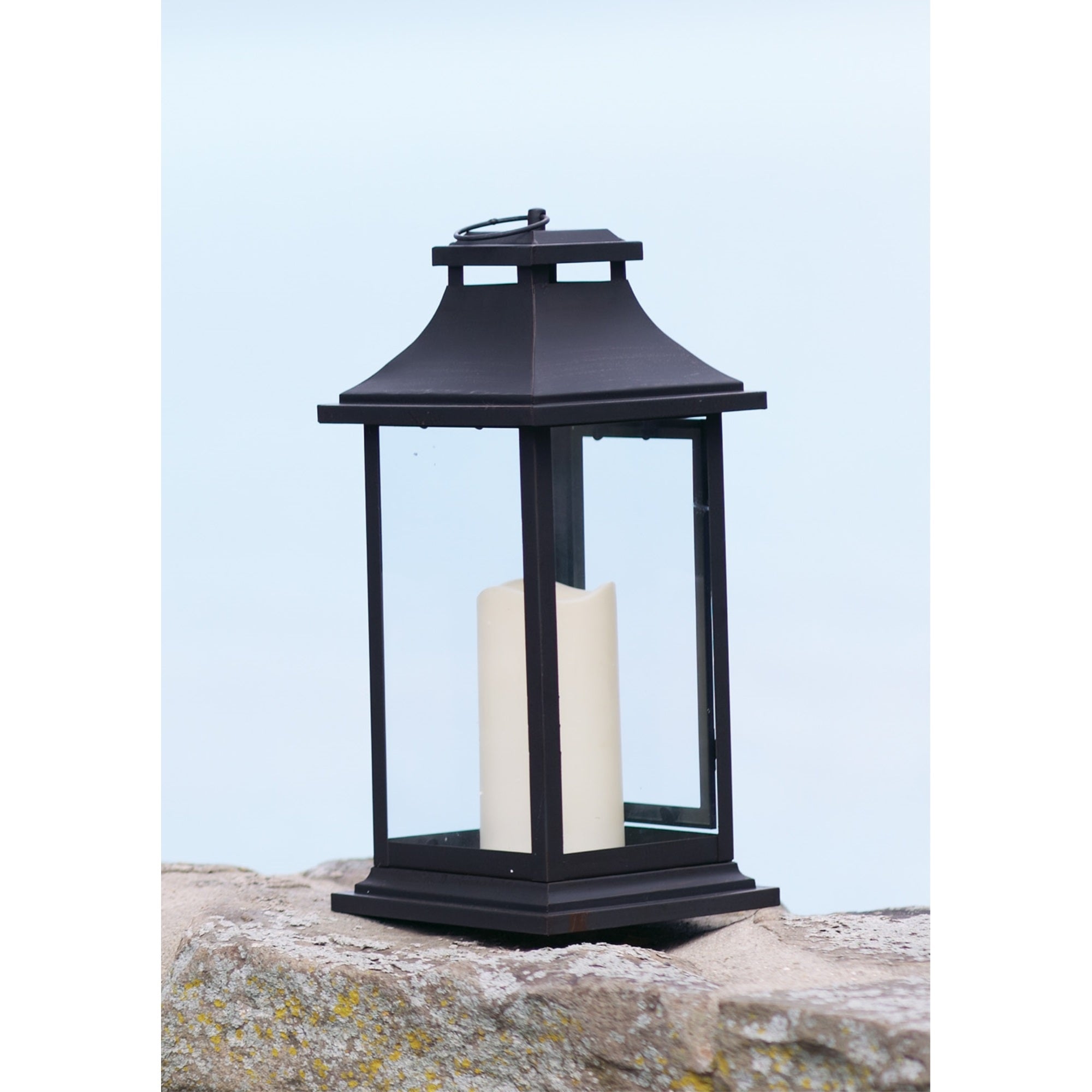 Lantern With 3'X6' Led Candle (Set Of 2)  14.75'H