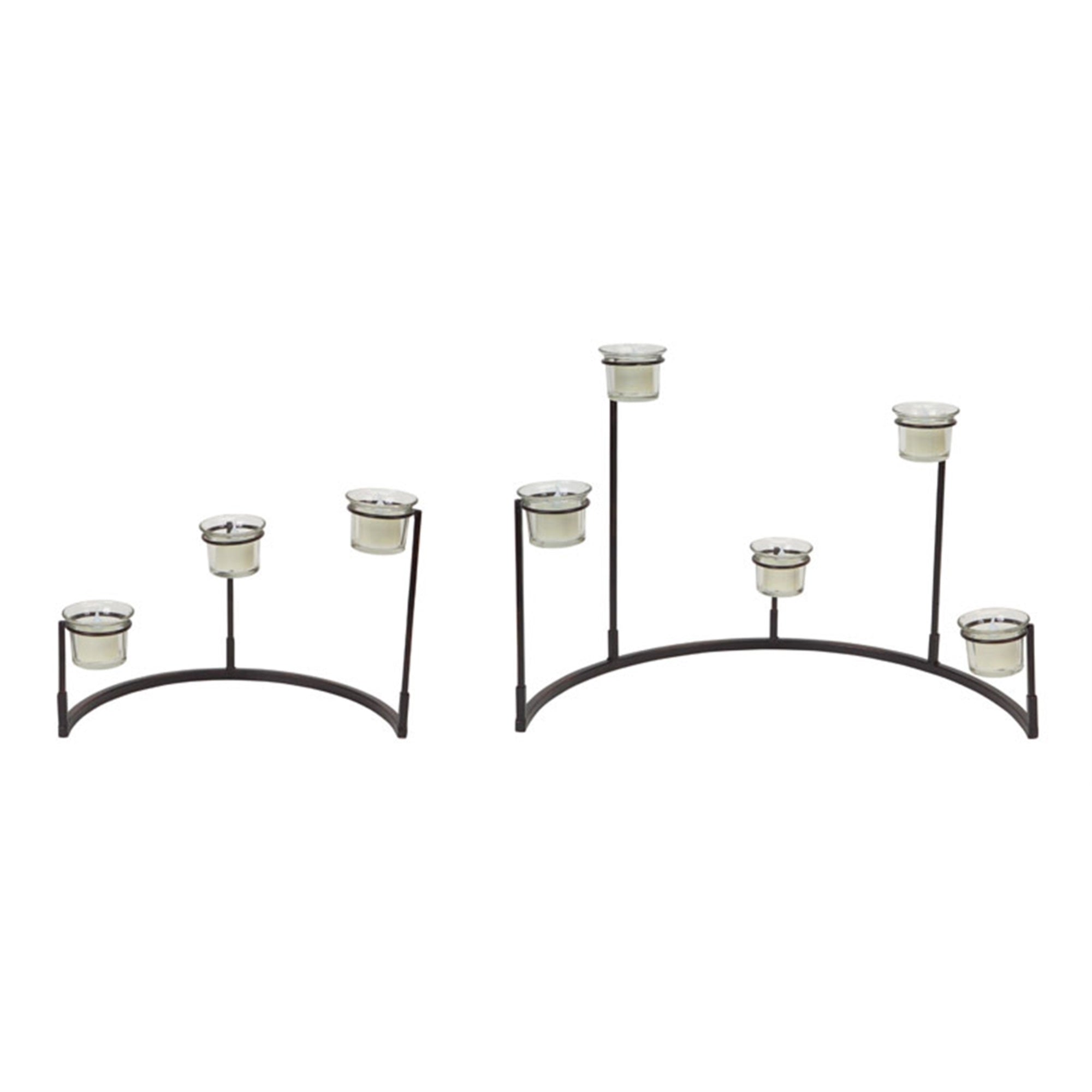 Multi-Level Votive Candle Holder Stand (Set Of 4) 12'H, 8.25'H Metal/Glass