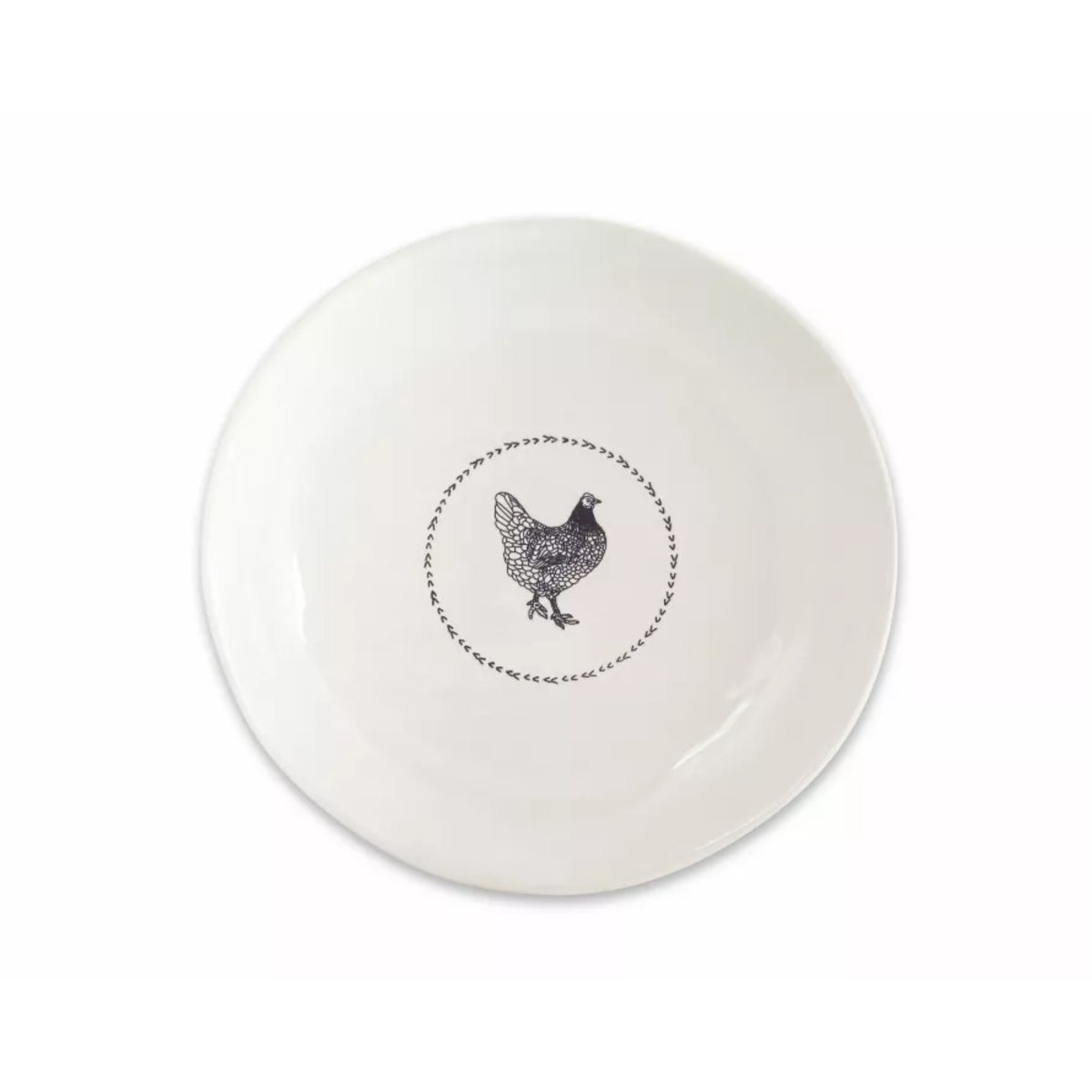 Chicken Round Platter (Set Of 2) 13.25'D Stoneware