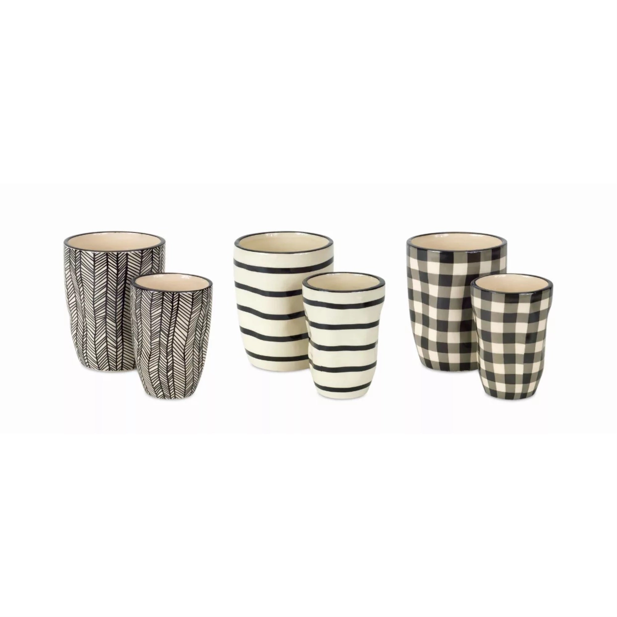 Pot (Set Of 6) 2.75'D X 4.25'H, 3.75'D X 5'H Dolomite