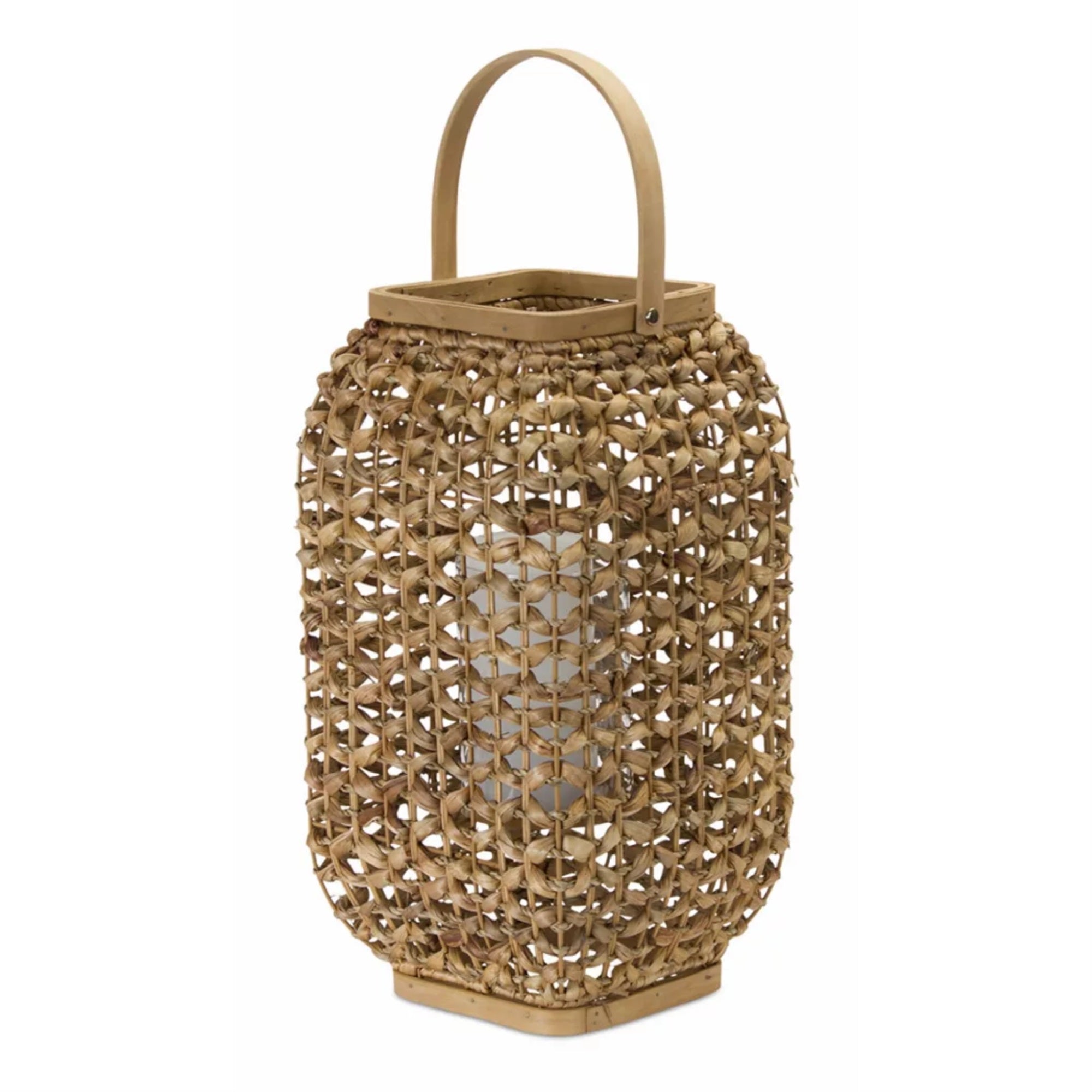Lantern 21.5'H Wicker/Glass