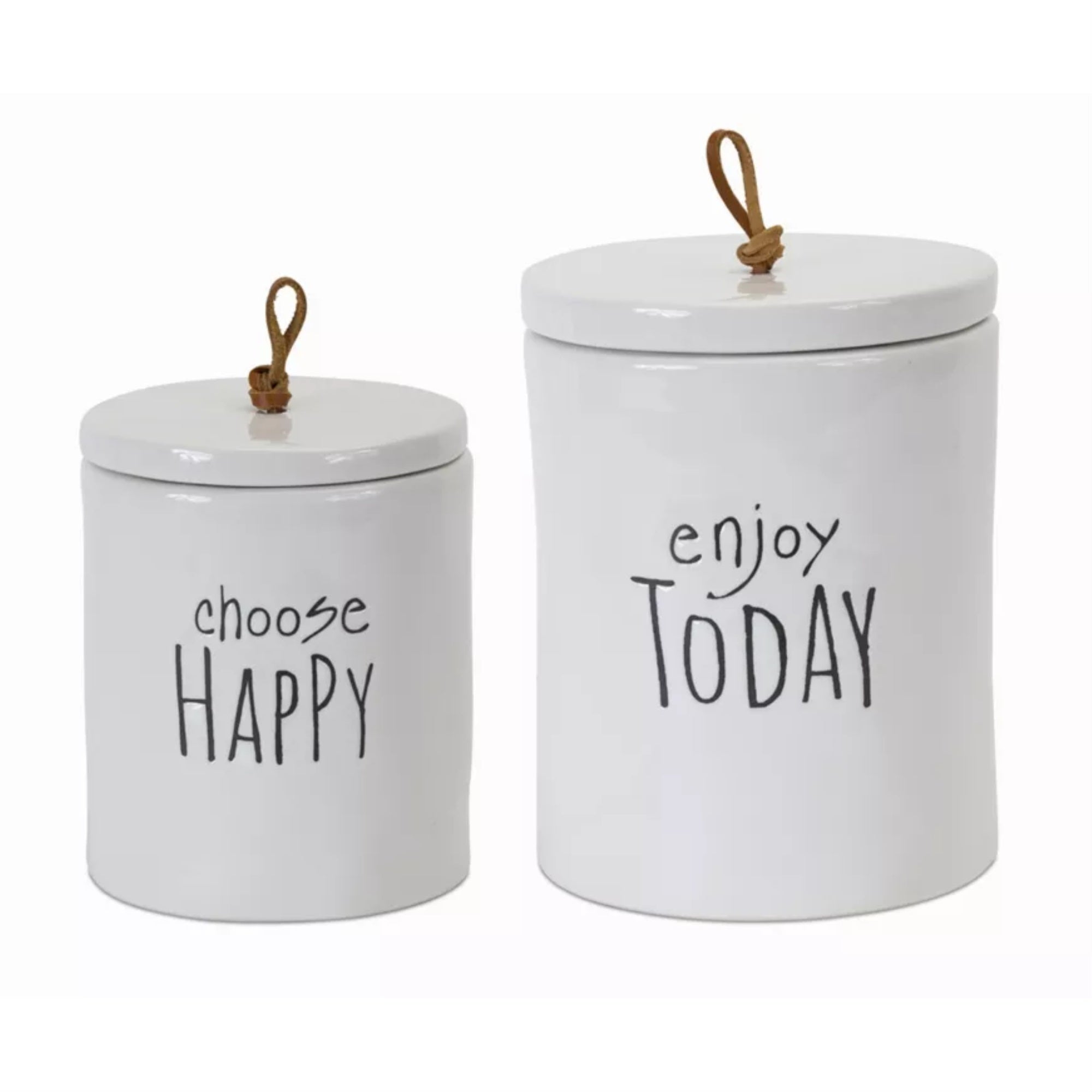 Canister (Set Of 2) 5.75'H, 7.25'H Stoneware