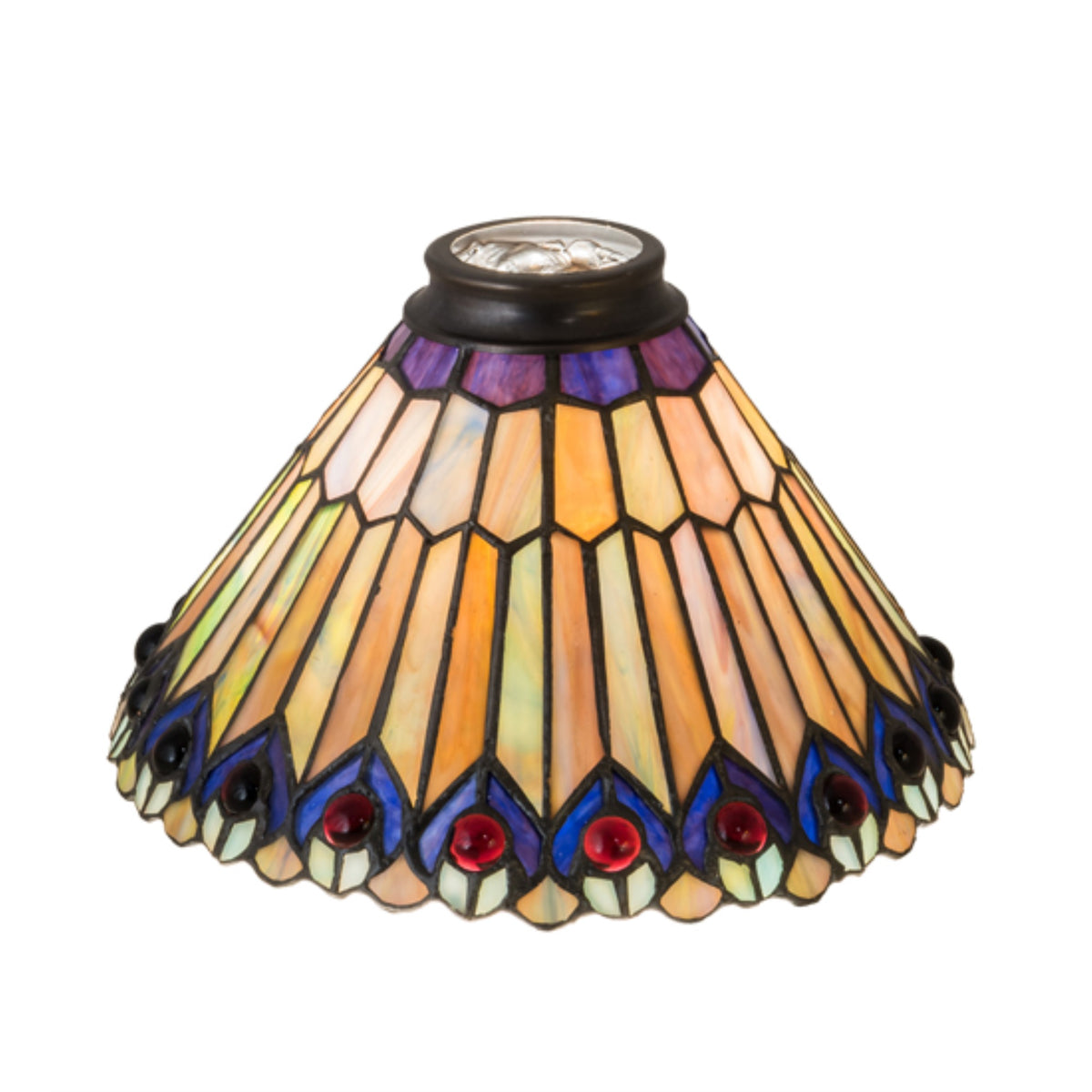 8'W Tiffany Jeweled Peacock Shade