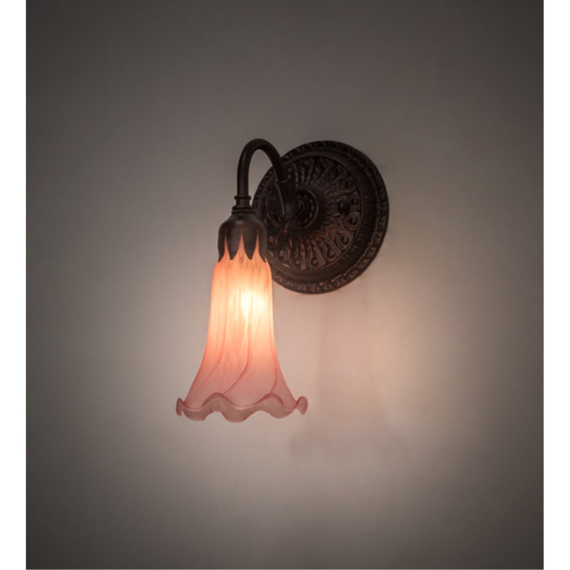 5' Wide Pink Pond Lily Wall Sconce
