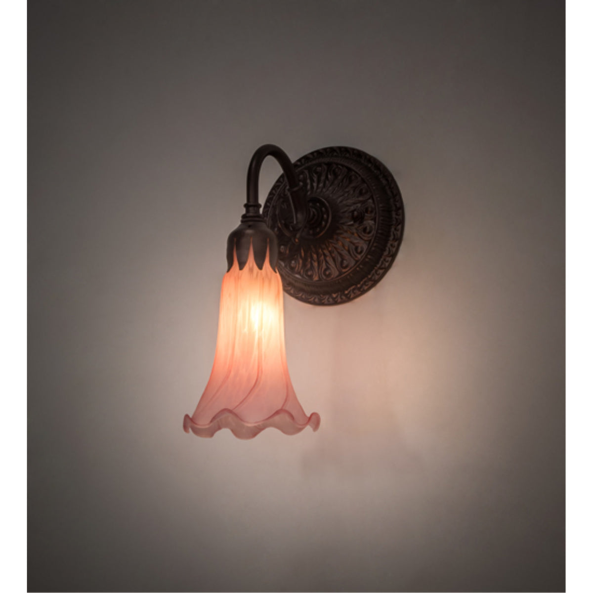 5' Wide Pink Pond Lily Wall Sconce