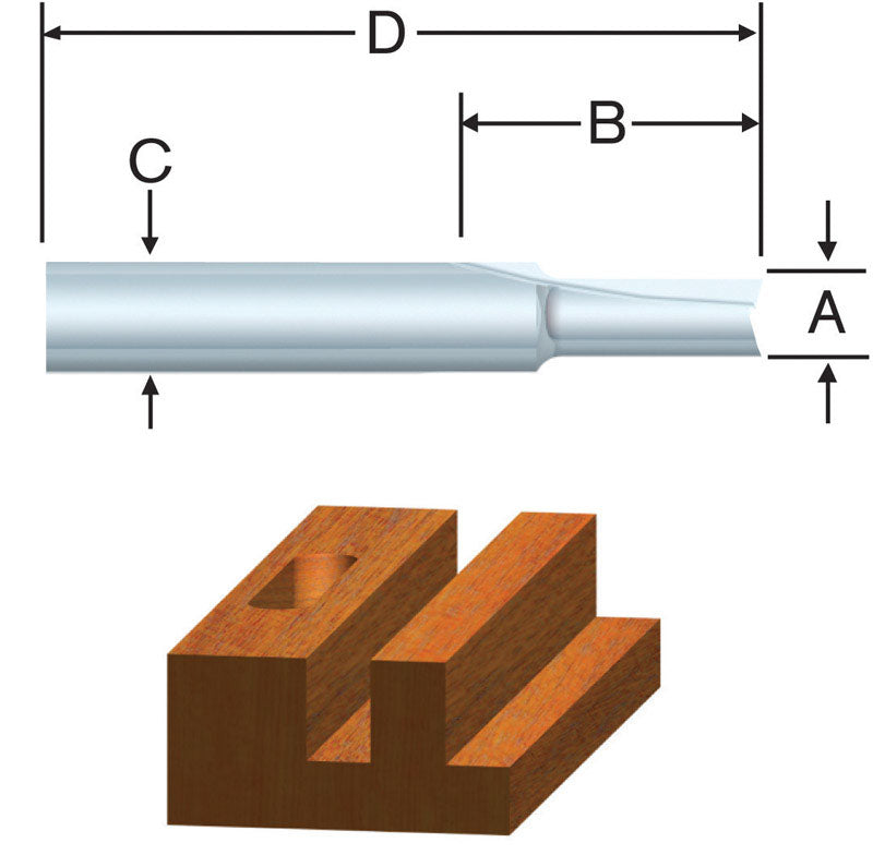 Router Bit 1/2 Straight (Pack Of 1)