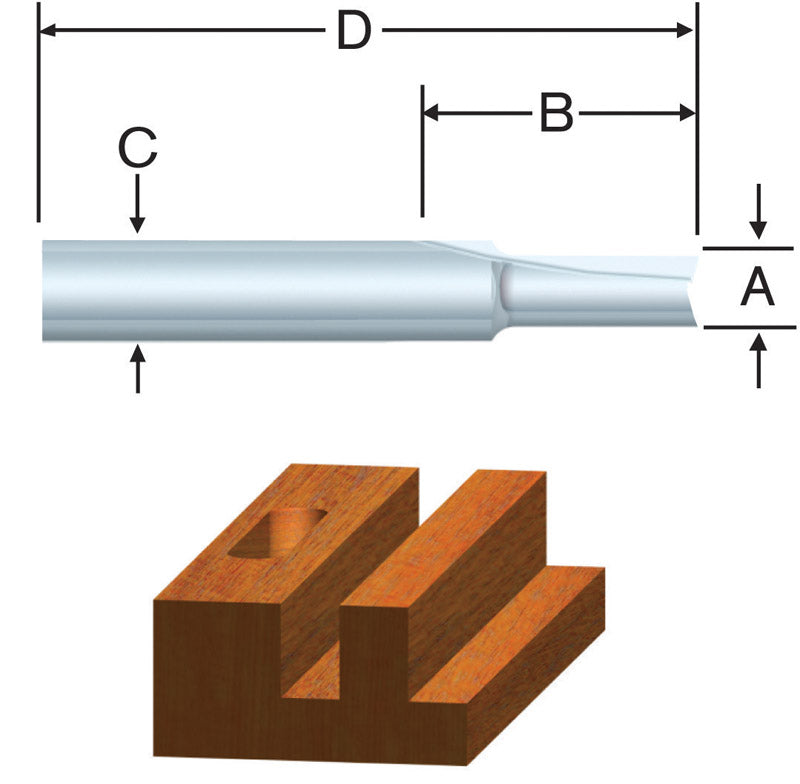 Router Bit 3/8 Straight (Pack Of 1)
