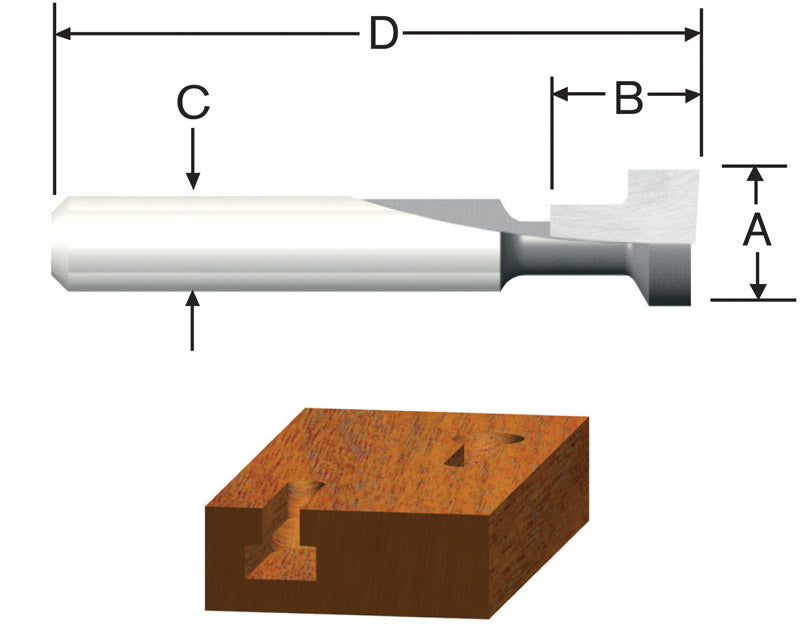 Router Bit 3/8 Keyhole (Pack Of 1)