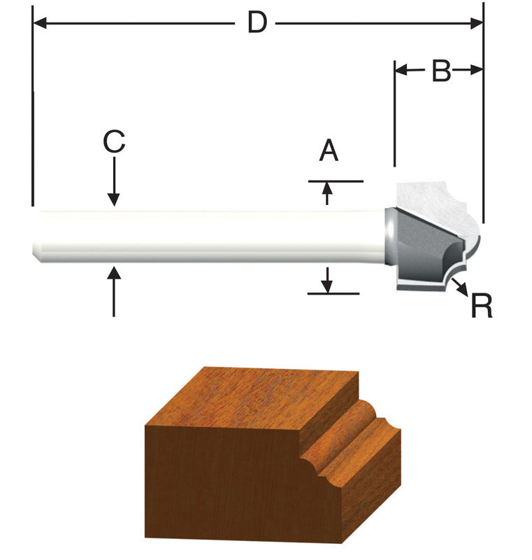 Router Bit 1/2 Classical (Pack Of 1)