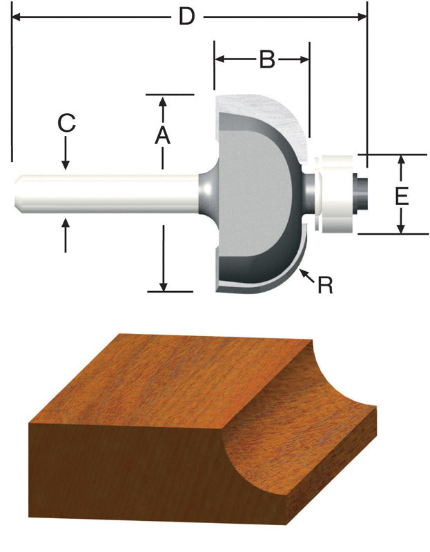 Router Bit 1/2R Cove (Pack Of 1)