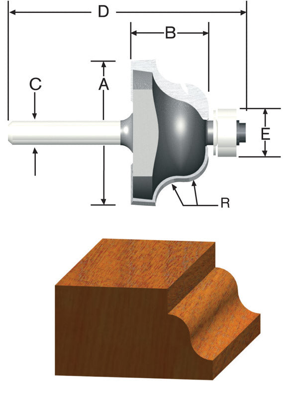 Router Bit 1/4R Ogee (Pack Of 1)