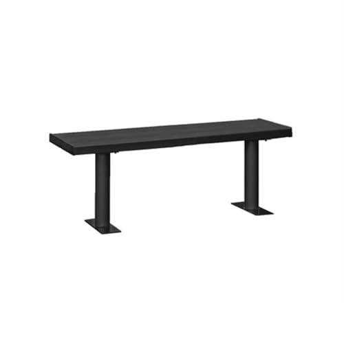 Salsbury Aluminum Locker Bench - 60 Inches Wide - 14 Deep - Black - Bolt Mounted