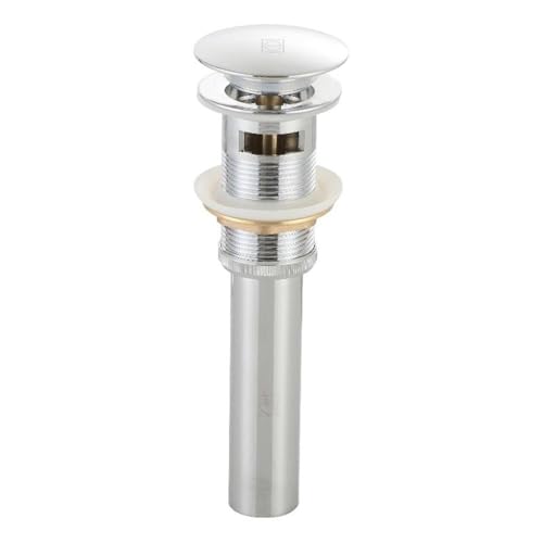 Pop-up bathroom sink drain with overflow in Polished Chrome