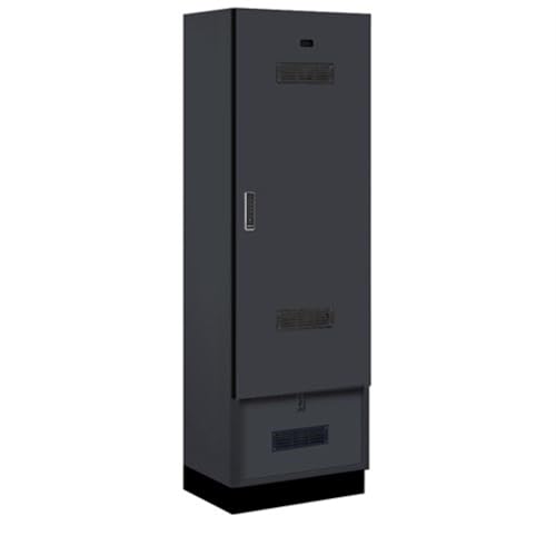 Salsbury 24 Wide Premier Wood Gear Locker - 6 Feet High - 18 Inches Deep - Carbon Mesh - Black Electronic Locks