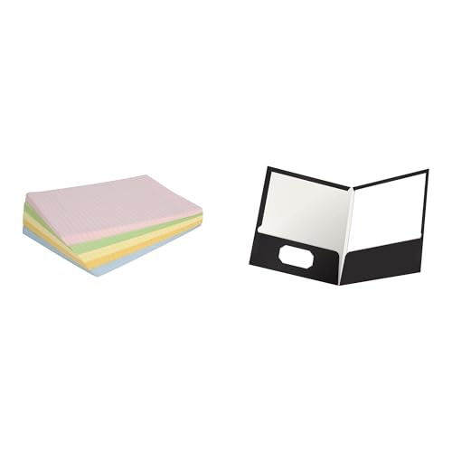 Casafoyer Ruled Exhibit Paper and Laminated Pocket Folder Combo Kit  Perfect for Classroom Projects and Professional Presentations