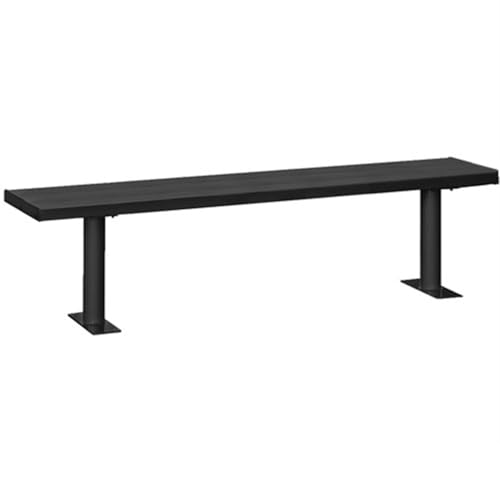 Salsbury Aluminum Locker Bench - 96 Inches Wide - 14 Deep - Black - Bolt Mounted