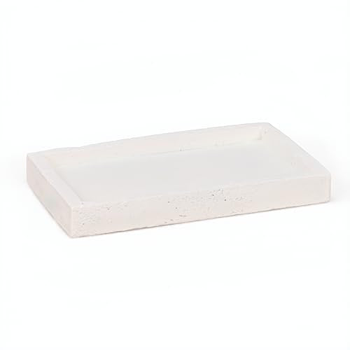 Avice 9.75 Beige Stone Style MGO Decorative Rectangle Tray
