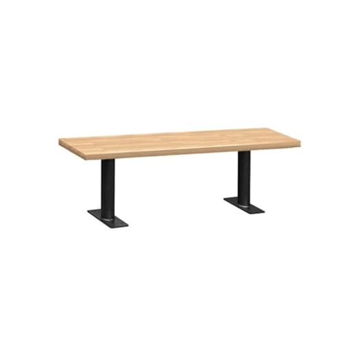 Salsbury Wood Locker Bench - 60 Inches - 14 Inches Deep - Light Finish - Bolt Mounted