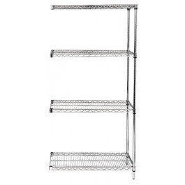 Quantum Storage Systems Wire 4 Shelf ADD-ON KIT Stainless 54in