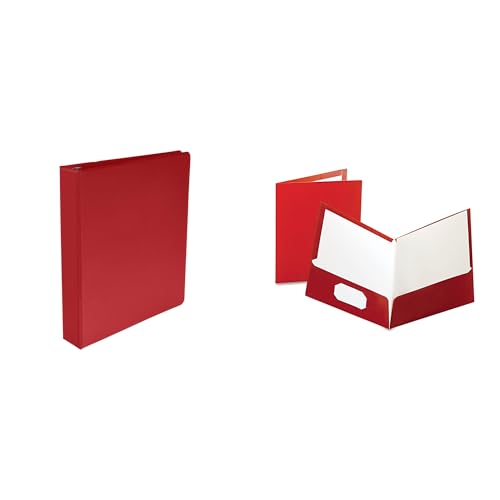 Casafoyer Round Ring Binder & Laminated Portfolio Bundle - Combo Kit for Classroom and Professional Organization