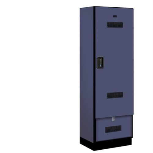 Salsbury 24 Wide Designer Wood Gear Locker - 6 Feet High - 18 Inches Deep - Blue - Black Electronic Locks