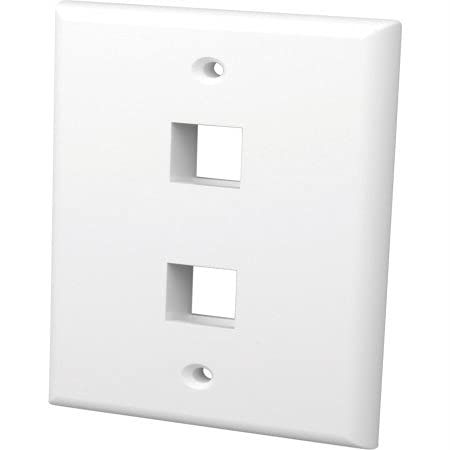 MultiMedia Keystone Wall Plate 2 Port White