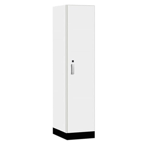 Salsbury 18 Wide Premier Wood Locker-Single Tier-1 Wide-6 Feet High-21” Deep-Arctic White-Silver Electronic Locks