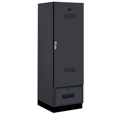 Salsbury 24 Wide Premier Wood Gear Locker - 6 Feet High - 24 Inches Deep - Carbon Mesh - Silver Hasps
