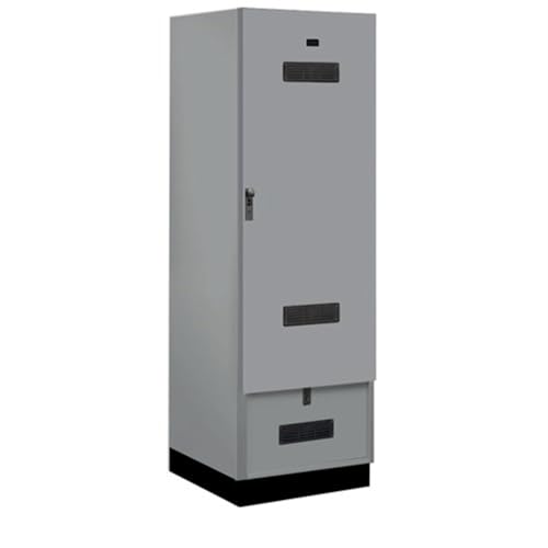 Salsbury 24 Wide Premier Wood Gear Locker - 6 Feet High - 24 Inches Deep - Winter Fog - Black Hasps