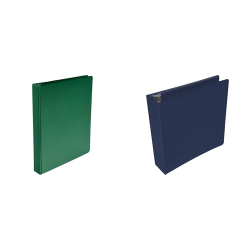 Casafoyer Round Ring Binder 1 Inch Green & 2 Inch Blue View Binder Combo Kit for Organized Document Storage