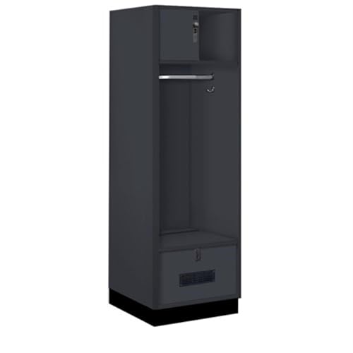 Salsbury 24 Wide Premier Wood Open Access Locker - 6 Feet High - 24 Inches Deep - Carbon Mesh - Black Hasps