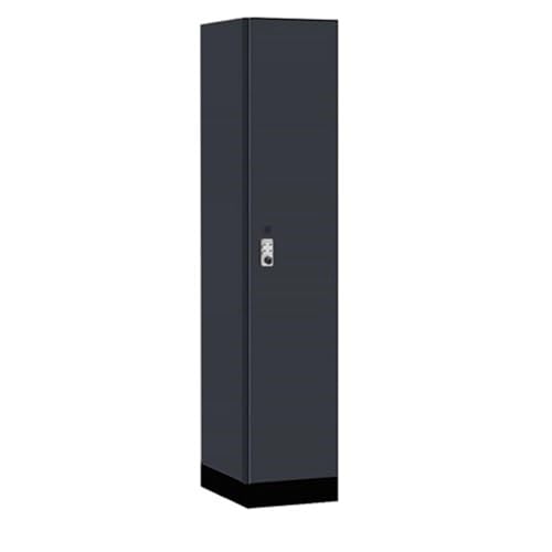 Salsbury 15 Wide Premier Wood Locker-Single Tier-1 Wide-6 Feet High-21” Deep-Carbon Mesh-Silver Resettable Combination Locks
