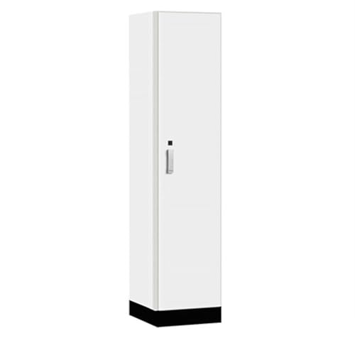 Salsbury 18 Wide Premier Wood Locker-Single Tier-1 Wide-6 Feet High-18” Deep-Arctic White-Silver Electronic Locks
