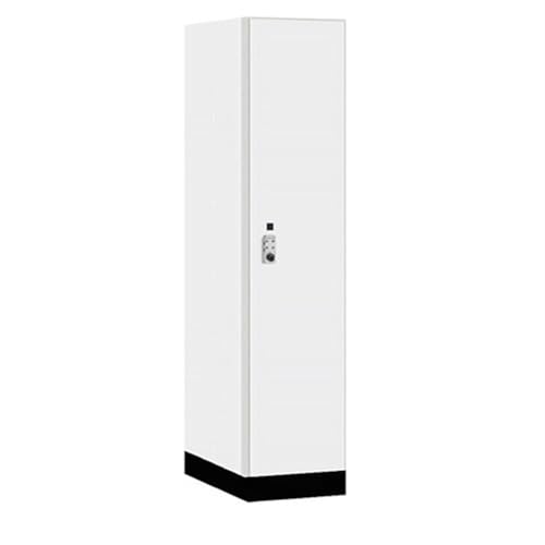 Salsbury 18 Wide Premier Wood Locker-Single Tier-1 Wide-6 Feet High-24” Deep-Arctic White-Silver Resettable Combination Locks