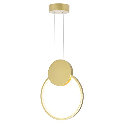 Casafoyer Pulley 12 in LED Satin Gold Mini Pendant | (2 Units)