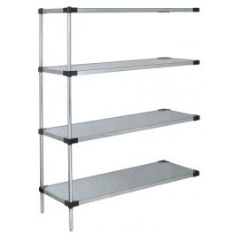 Galvanized 4 Solid Shelf ADD-ON KIT 74in