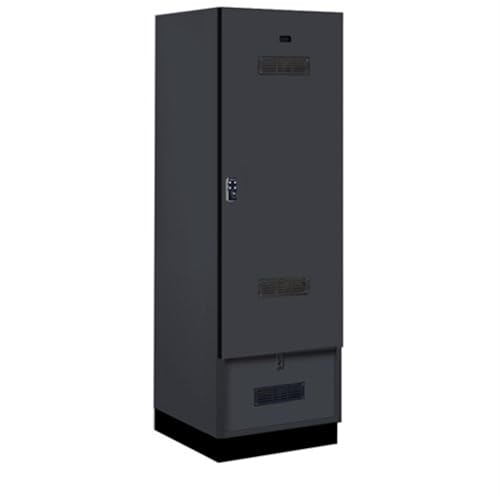 Salsbury 24 Wide Premier Wood Gear Locker - 6 Feet High - 24 Inches Deep - Carbon Mesh - Black Resettable Locks