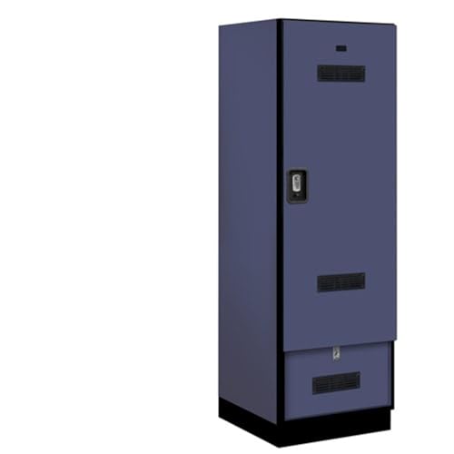 Salsbury 24 Wide Designer Wood Gear Locker - 6 Feet High - 24 Inches Deep - Blue - Silver Resettable Locks