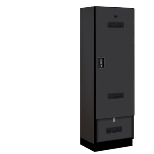 Salsbury 24 Wide Designer Wood Gear Locker - 6 Feet High - 18 Inches Deep - Black - Black Electronic Locks