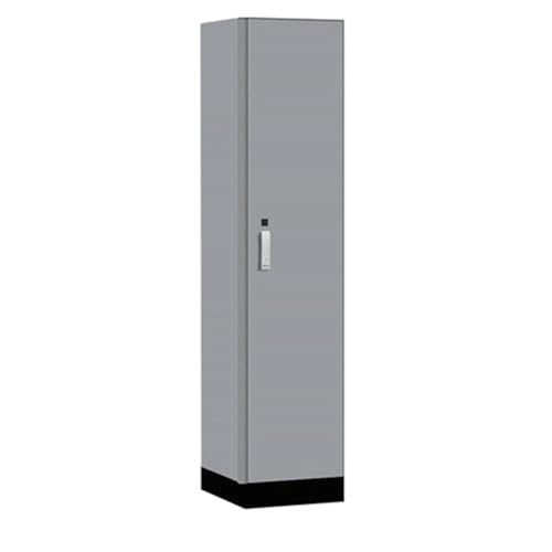 Salsbury 18 Wide Premier Wood Locker-Single Tier-1 Wide-6 Feet High-18” Deep-Winter Fog-Silver Electronic Locks