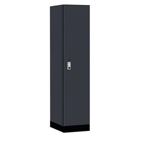 Salsbury 18 Wide Premier Wood Locker-Single Tier-1 Wide-6 Feet High-21” Deep-Carbon Mesh-Silver Resettable Combination Locks