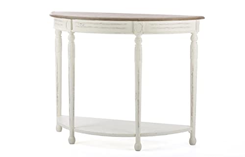 Baxton Studio Vologne Traditional Wood French Console Table, White