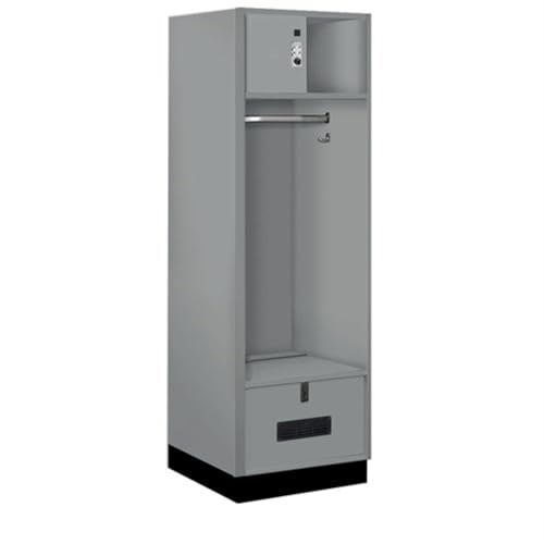Salsbury 24 Wide Premier Wood Open Access Locker - 6 Feet High - 24 Inches Deep - Winter Fog - Silver Resettable Locks